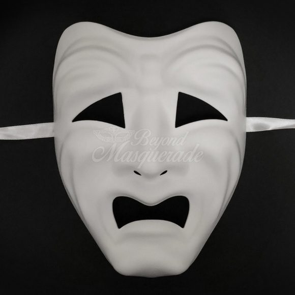 Dramatic Masquerade Mask DIY Party Mask - White - Picture 1 of 1